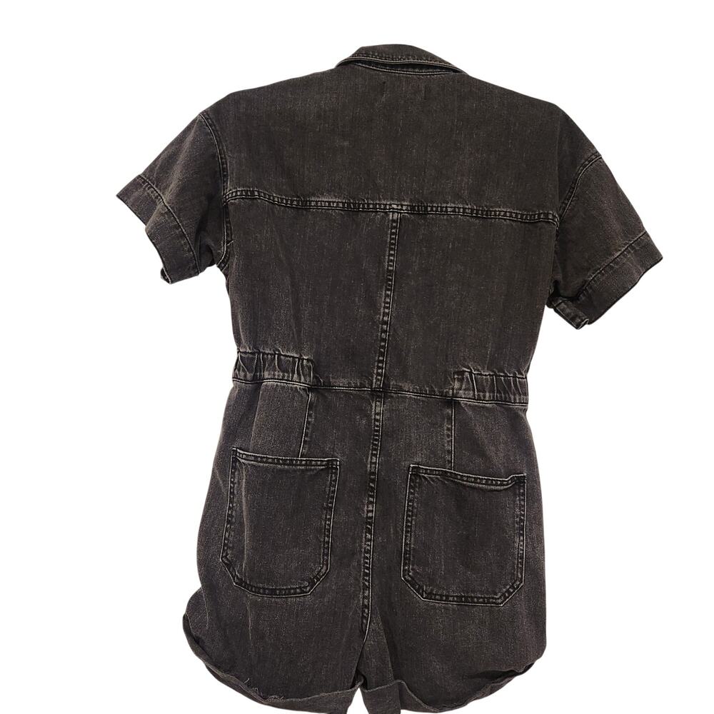 Free People Marci Cotton Cuffed black Shortalls size small - Picture 8 of 9